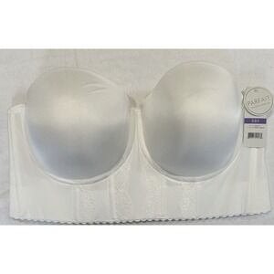 Parfait Womens Elissa Longline Strapless Bra‎ 38F Pearl White P50116 Bridal Lace